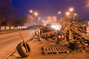 барикада на в'їзді в Тернопіль